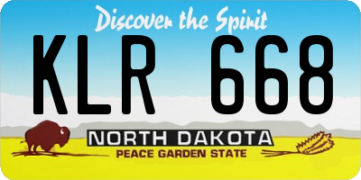 ND license plate KLR668
