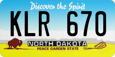 ND license plate KLR670