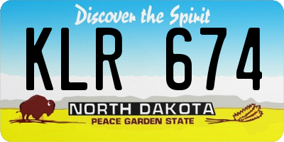 ND license plate KLR674