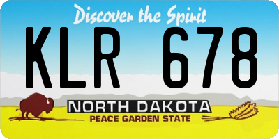 ND license plate KLR678