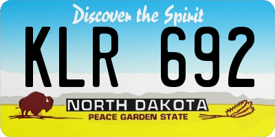 ND license plate KLR692