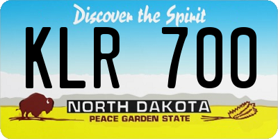 ND license plate KLR700