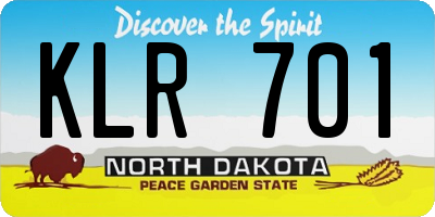 ND license plate KLR701