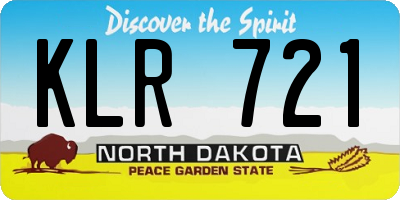 ND license plate KLR721