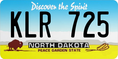 ND license plate KLR725