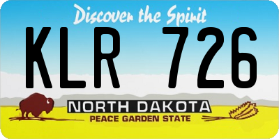 ND license plate KLR726