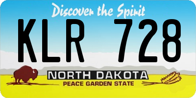 ND license plate KLR728