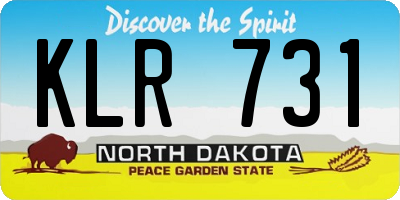 ND license plate KLR731