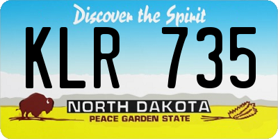 ND license plate KLR735