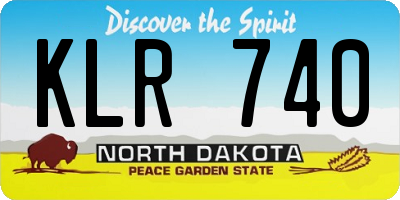 ND license plate KLR740
