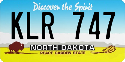 ND license plate KLR747