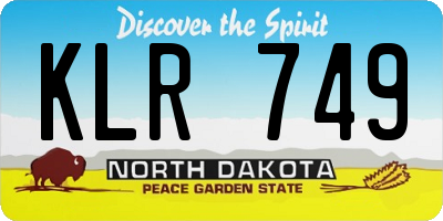 ND license plate KLR749