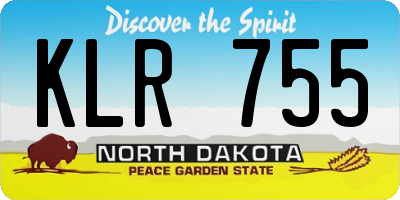 ND license plate KLR755