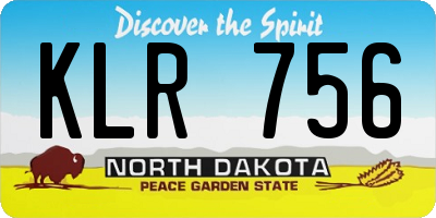 ND license plate KLR756