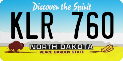 ND license plate KLR760
