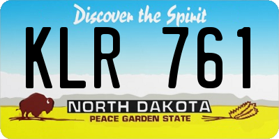 ND license plate KLR761