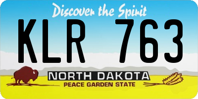 ND license plate KLR763