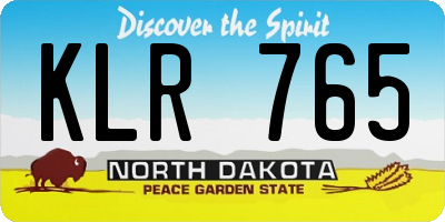 ND license plate KLR765
