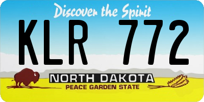 ND license plate KLR772