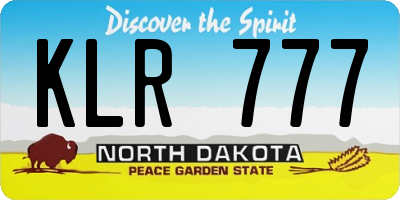 ND license plate KLR777