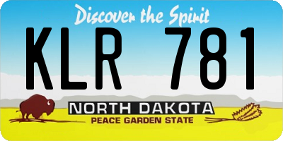ND license plate KLR781