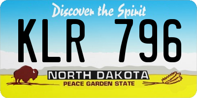ND license plate KLR796