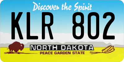ND license plate KLR802