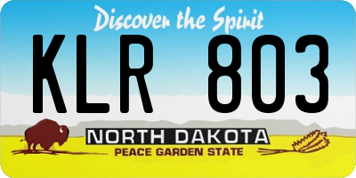 ND license plate KLR803