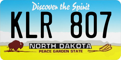 ND license plate KLR807