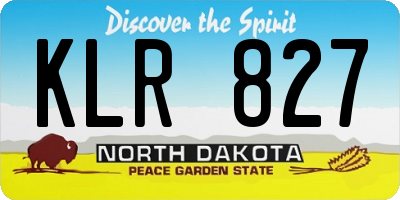 ND license plate KLR827