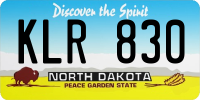 ND license plate KLR830