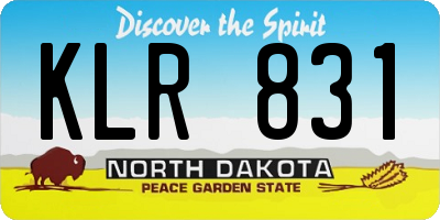 ND license plate KLR831