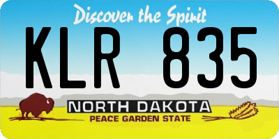 ND license plate KLR835