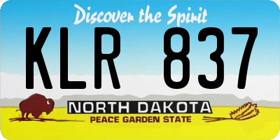 ND license plate KLR837