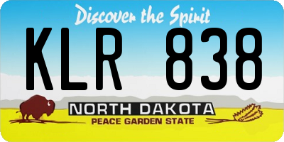 ND license plate KLR838
