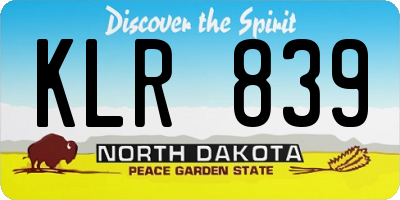 ND license plate KLR839