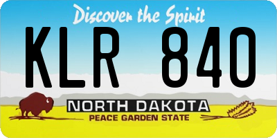 ND license plate KLR840