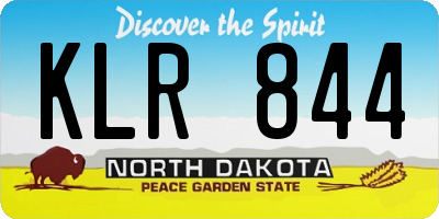 ND license plate KLR844
