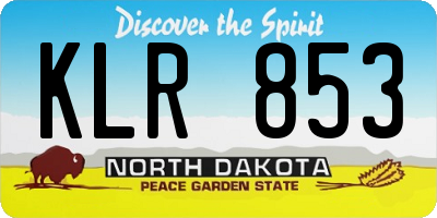 ND license plate KLR853