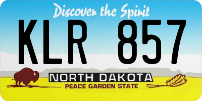 ND license plate KLR857