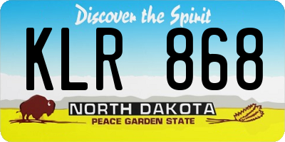 ND license plate KLR868