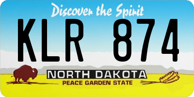 ND license plate KLR874