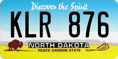 ND license plate KLR876