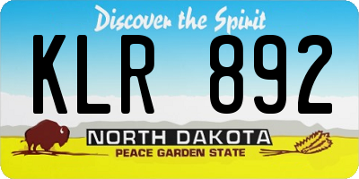 ND license plate KLR892