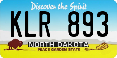 ND license plate KLR893