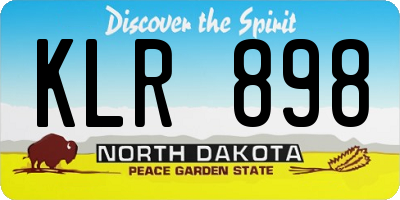 ND license plate KLR898