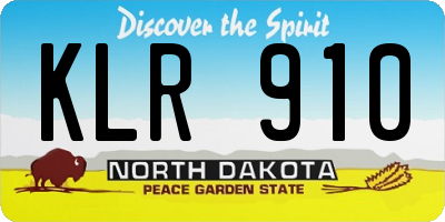 ND license plate KLR910