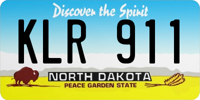 ND license plate KLR911