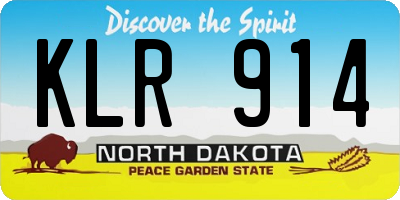 ND license plate KLR914