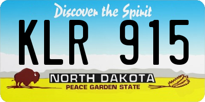 ND license plate KLR915